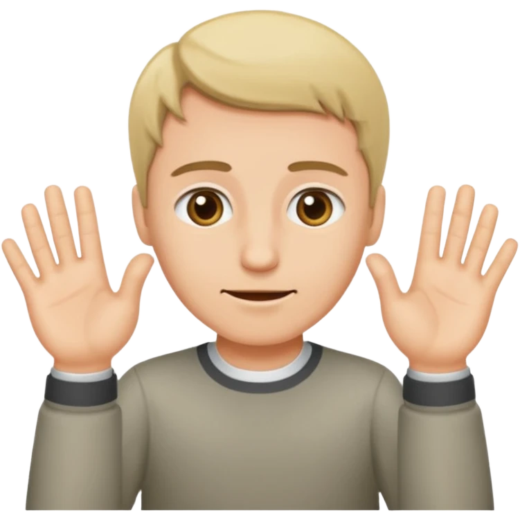 person doing the six seven with hands emoji