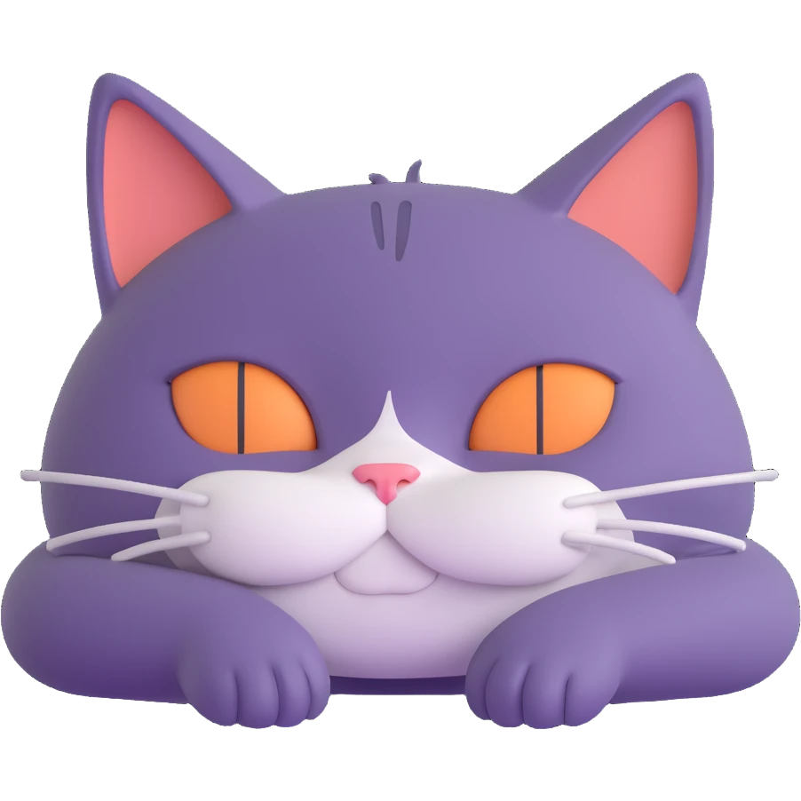 a cat with droopy eyelids, about to fall asleep, no background emoji