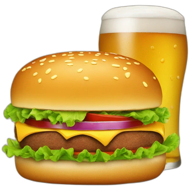 beer and burger emoji