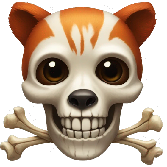 red panda skeleton skull bones emoji