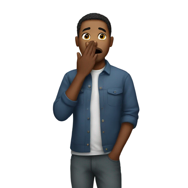 the guy put his hand over his mouth emoji