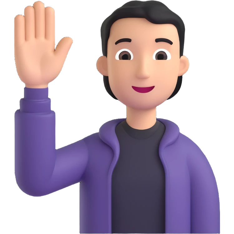 person waving hi emoji