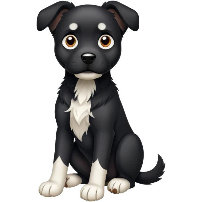 Black dog white toes emoji