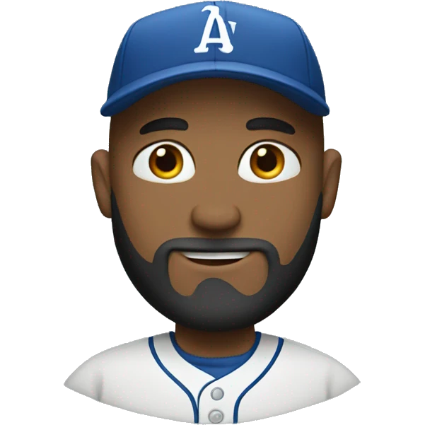 bald man with beard with baseball hat emoji