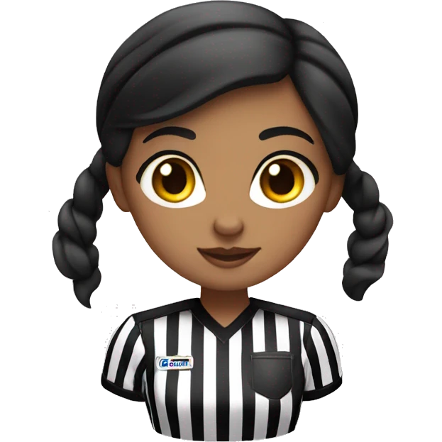 White Girl with black hair girl as referee  emoji