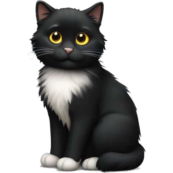 Fluffy black cat emoji