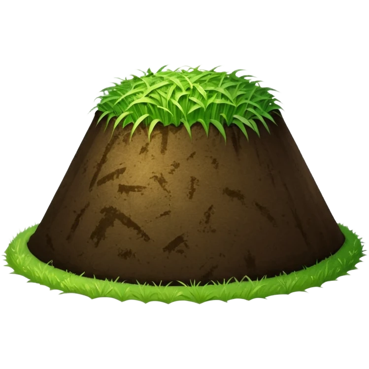 A mound of silage covered by plastic sheeting, but partially open so we can see it emoji