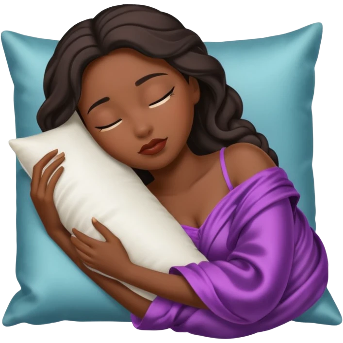 sleeping beauty black girl with a silk pillow emoji