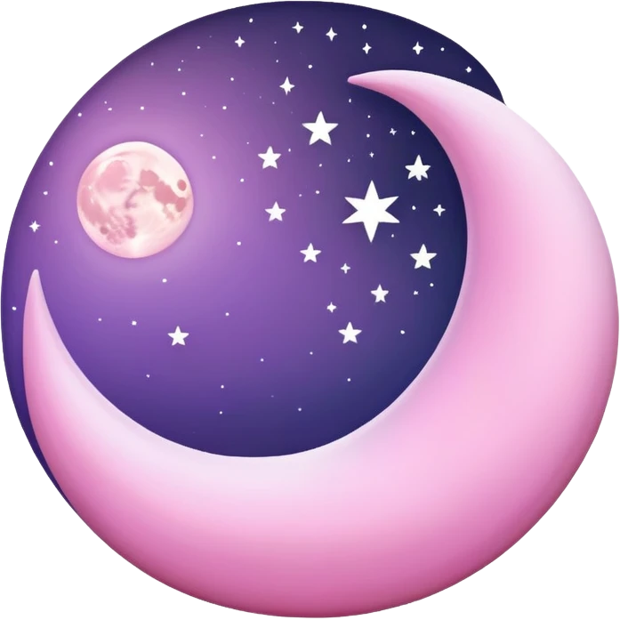 Light purple pink moon sleep emoji
