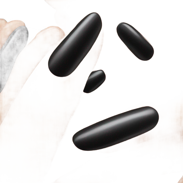Gothic fingernail polish black hands emoji