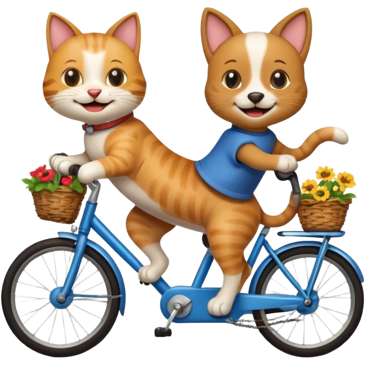 funny cat dog riding bike emoji