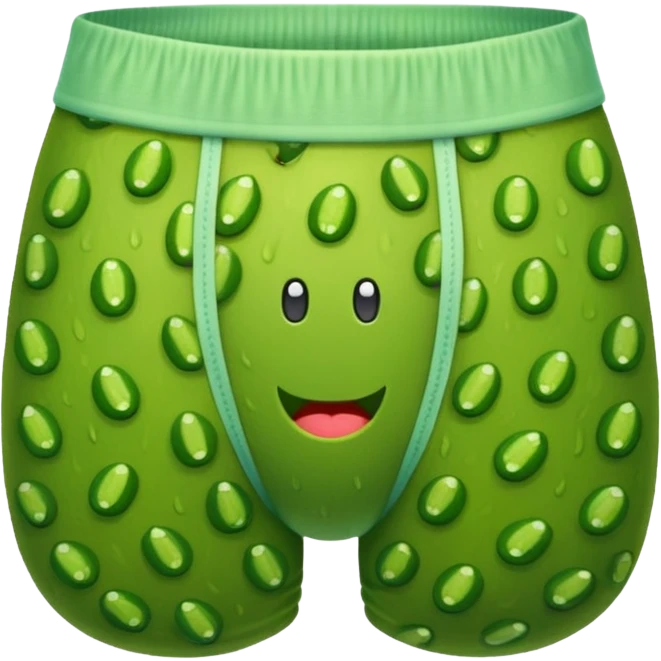 A pickle in underwear emoji