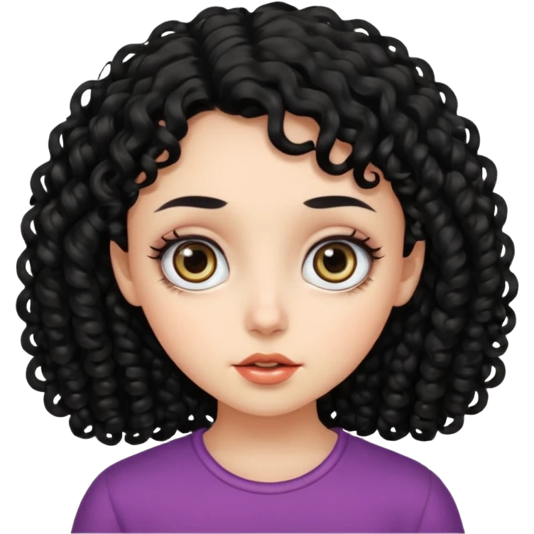Menina de cabelo cacheado preto e grande  emoji
