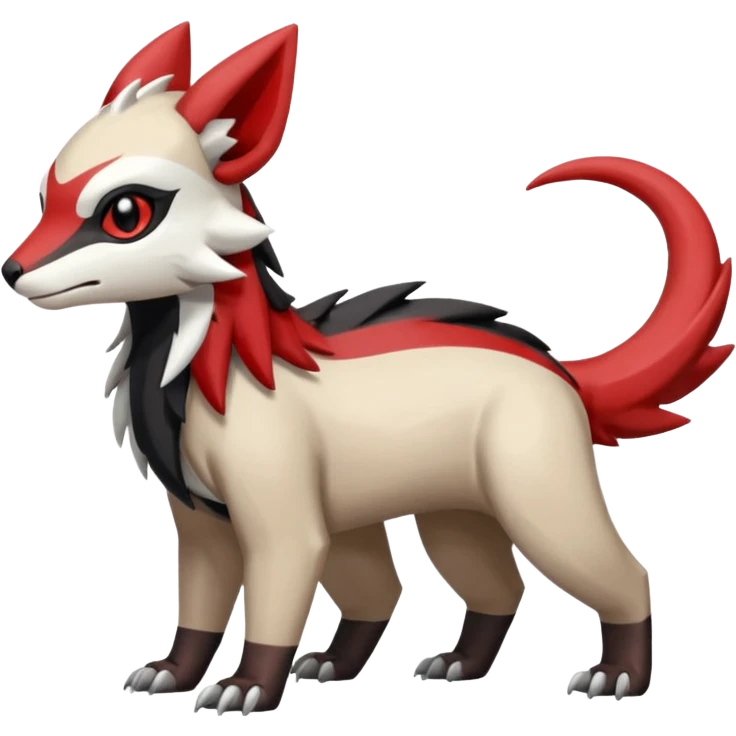Shiny Brown Red Black Grey White Beige Linoone-Absol-Trico-Hybrid (Full body) emoji