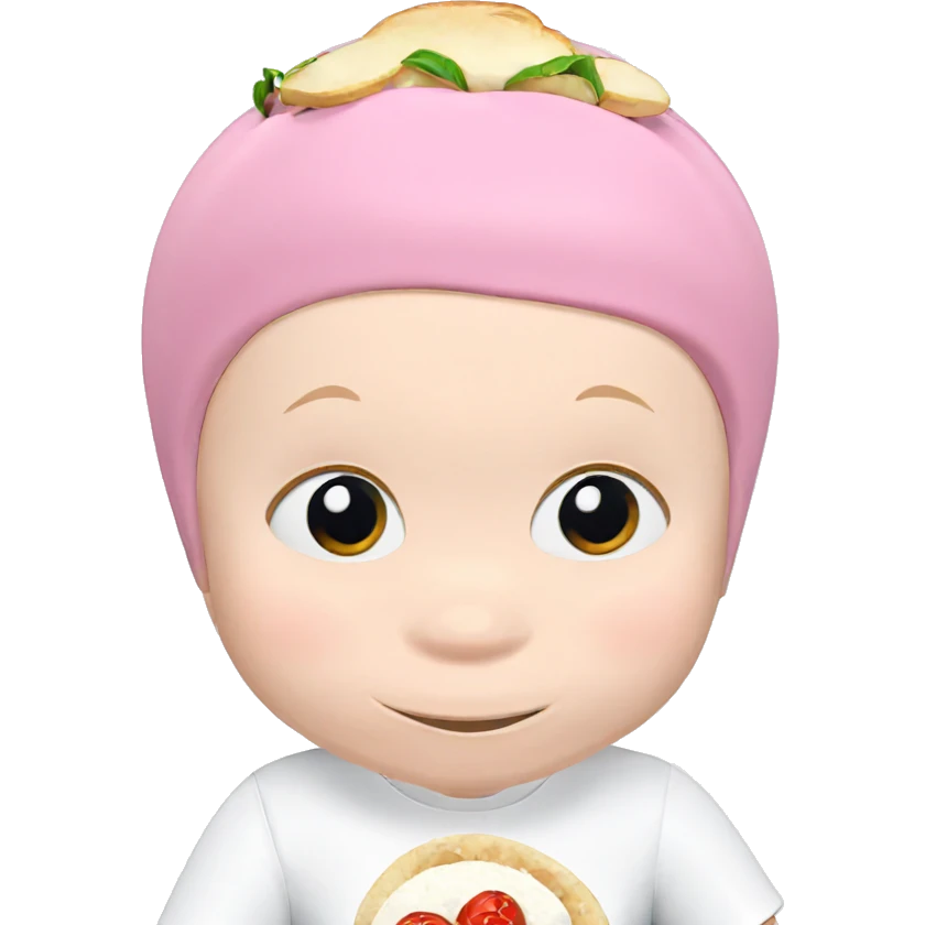 happy girl with food emoji