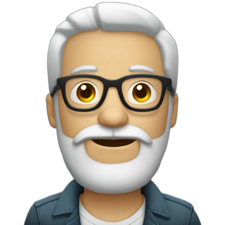 Hombre gordo con canas barba y gafas emoji