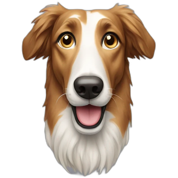 happy borzoi dog looking up confused emoji