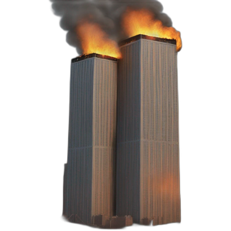 twin towers on fire emoji