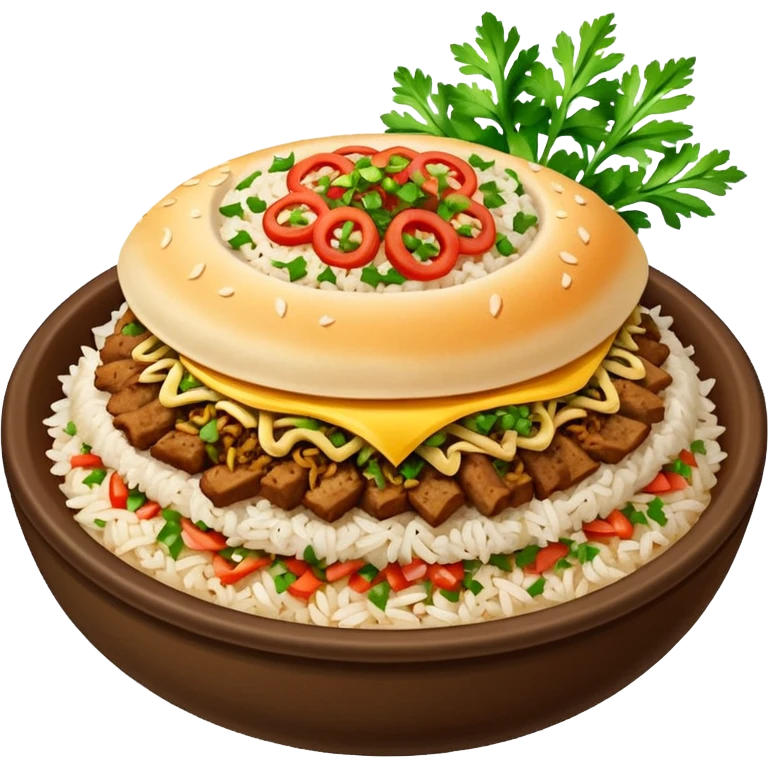 rice topped with döner emoji
