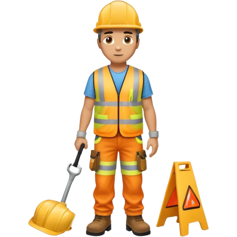 man working in construction full body emoji