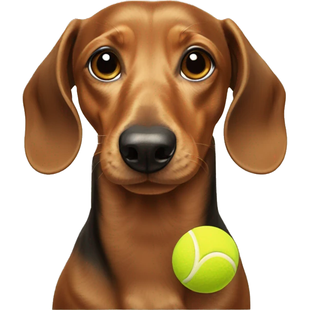 Dachshund with tennis ball  emoji