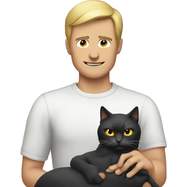Evil dude petting cat emoji