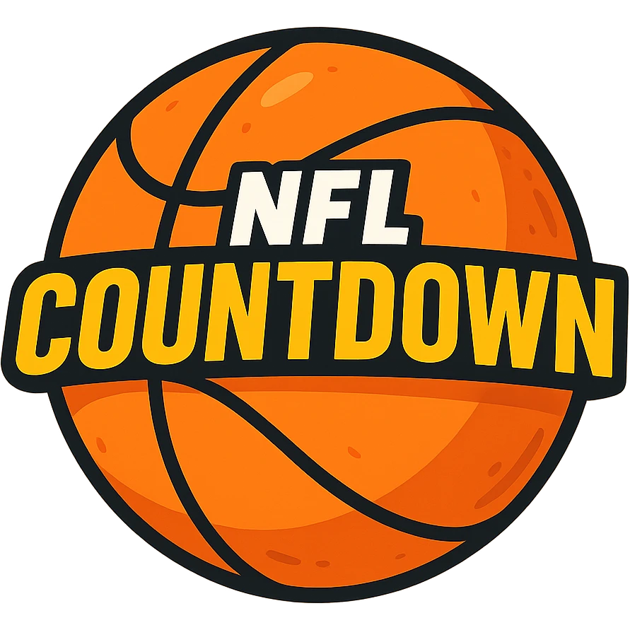flat-toon style cartoon basketball with 'NFL Countdown' text integrated, vibrant colors emoji