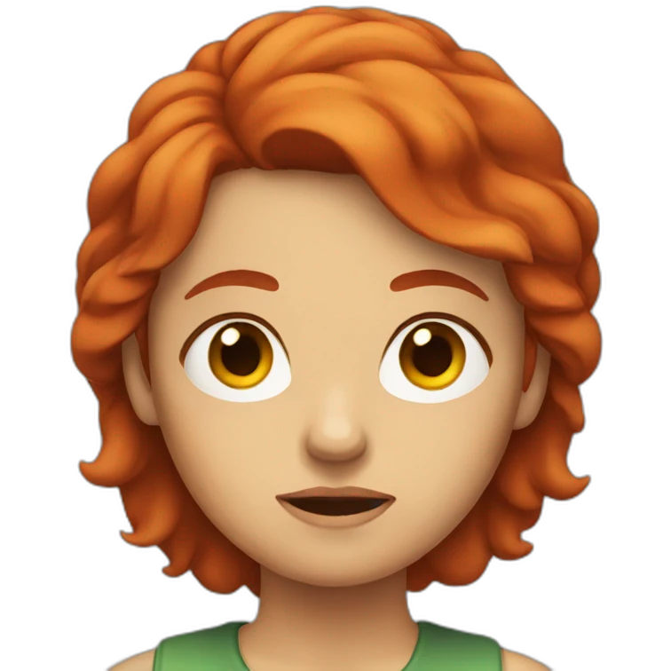 Frowning woman with red hair emoji