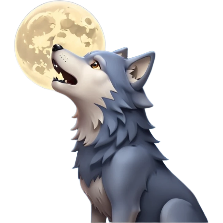 вол воет на фоне звезд в стиле айфон emoji