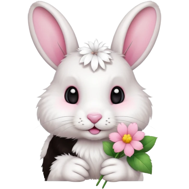 Rabbit holding flower emoji