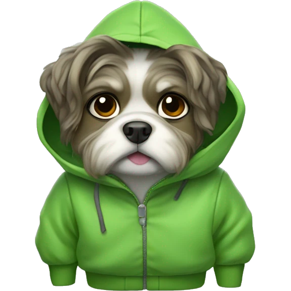 maltanese dog in frog jacket  emoji
