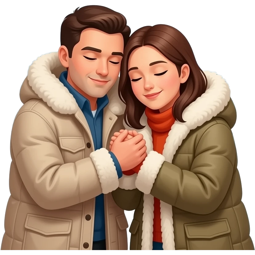 two people keeping warm in the snowy mountains emoji