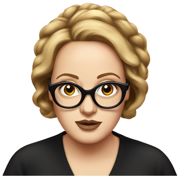 Adele with glasses hyper realistic  emoji