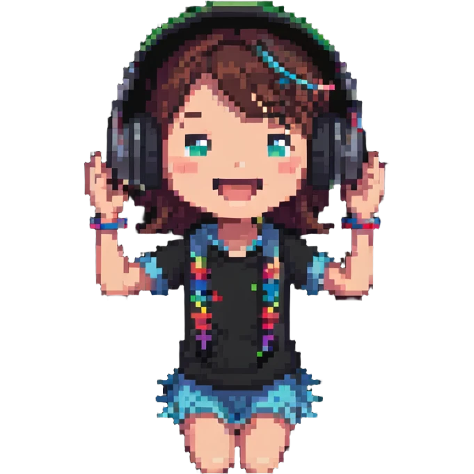excited gamer girl in headphones emoji