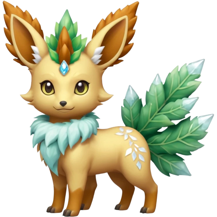 Vulpix-Amaura-Leafeon-Fakémon-Digimon-fusion (full body) emoji