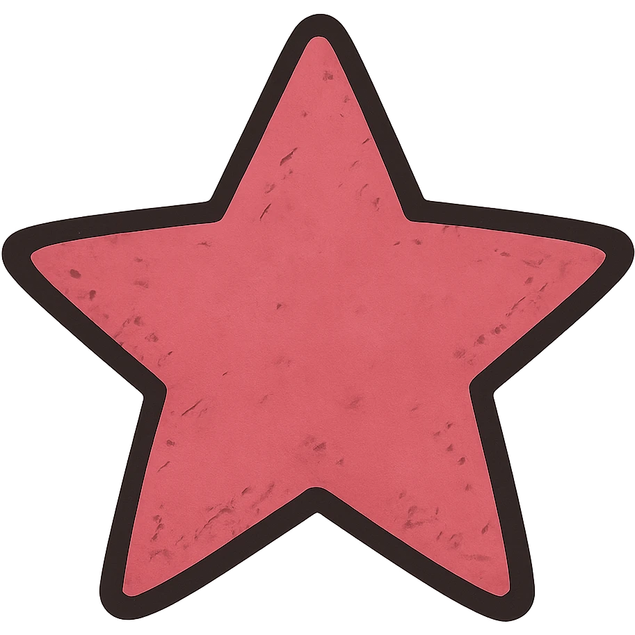 bold ghibli style icon of a pink star emoji