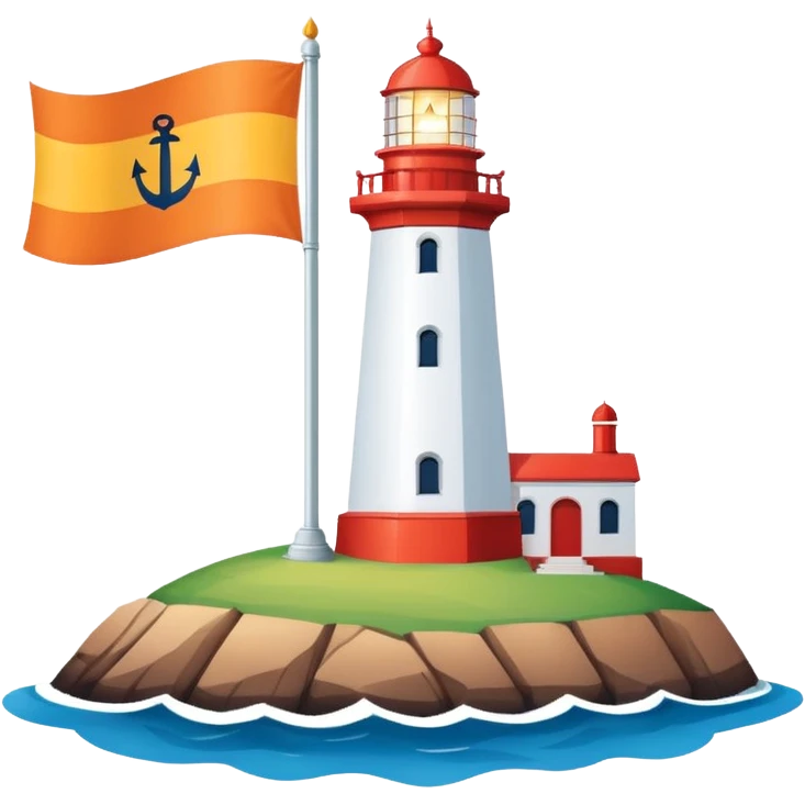 flag for the state of Goa in India - blue background with white lighthouse in it  emoji