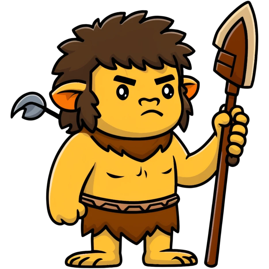 caveman with animal fur clothing and a club emoji