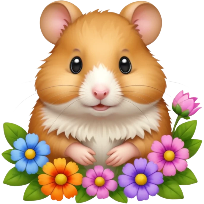 Hamster with flowers emoji