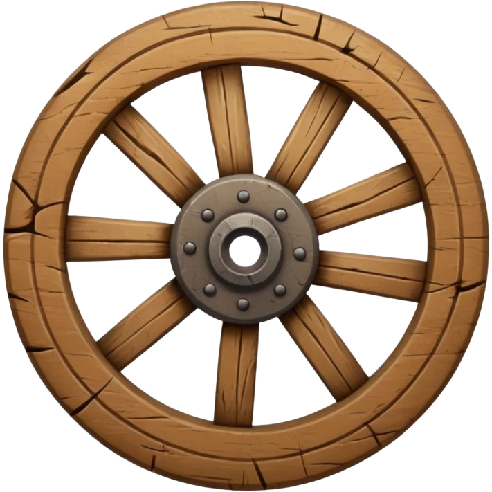 Wheel – Simple wooden cartwheel, ancient design emoji