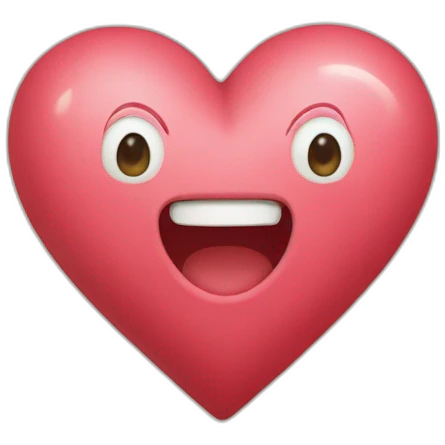Heart with letter “E” in it emoji