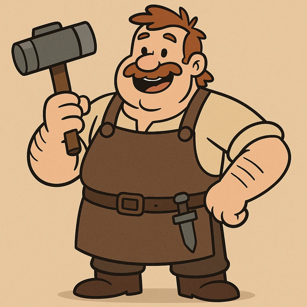 cartoony blacksmith emoji
