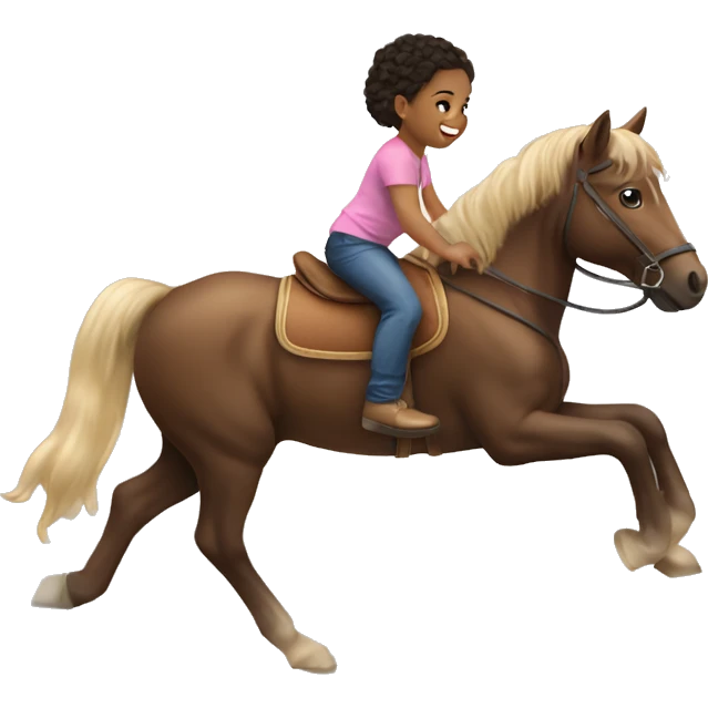 Little toddler girl ridding a horse light skin toddler girl  emoji