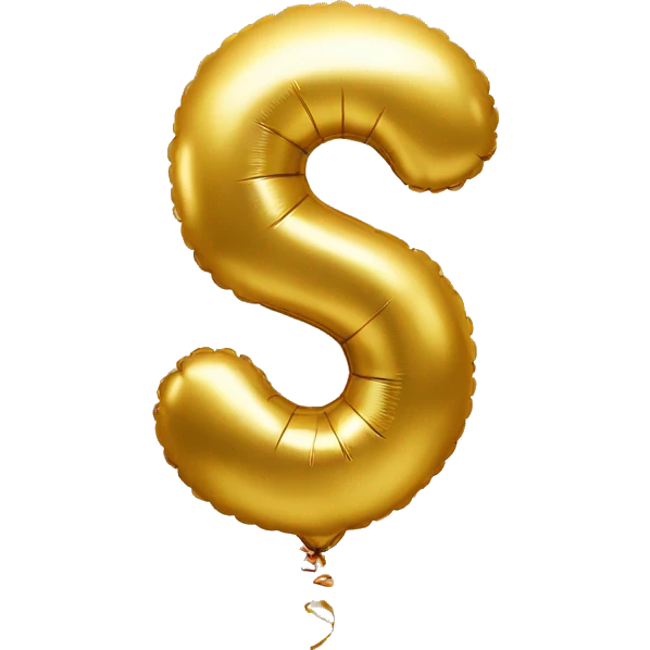 Golden balloon number 5 emoji