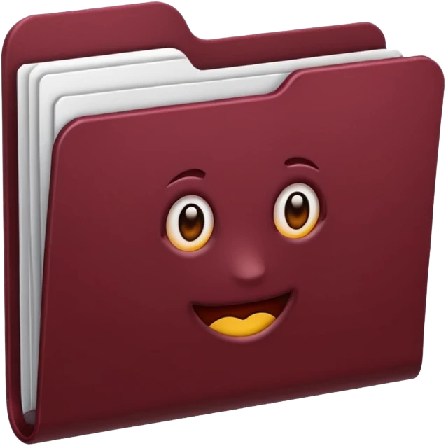 create a dark maroon folder emoji animated and simple emoji