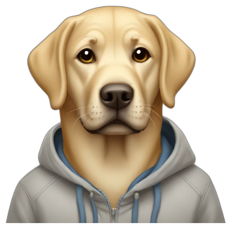 Labrador traveler in a hoodie emoji