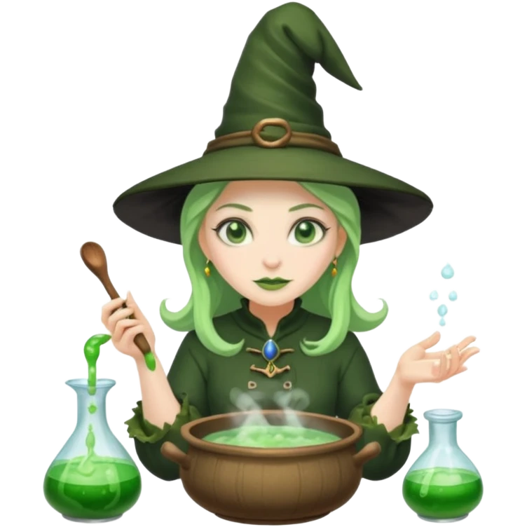 green witch cooking potion emoji