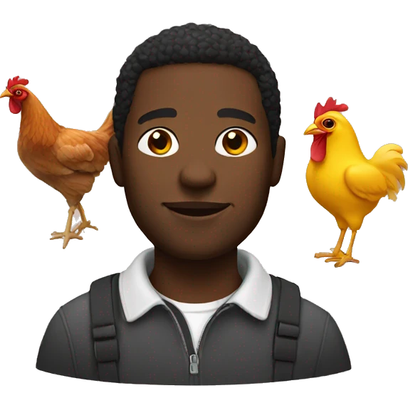 a black man with a chicken  emoji