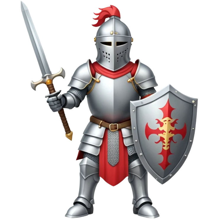knight in full armor with sword and shield emoji