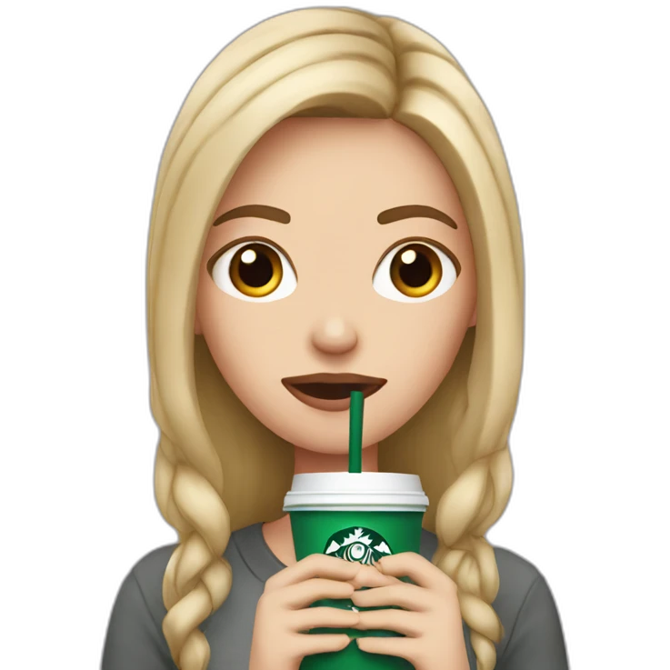 white girl holding starbucks stressed anxious emoji